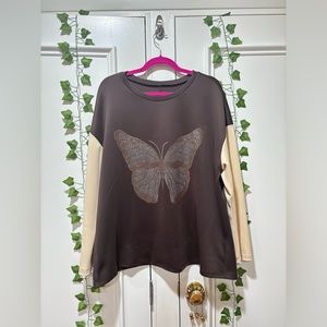 Cute butterfly long sleeve top